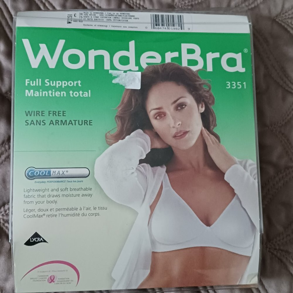 WonderBra White 34C no wire cool max